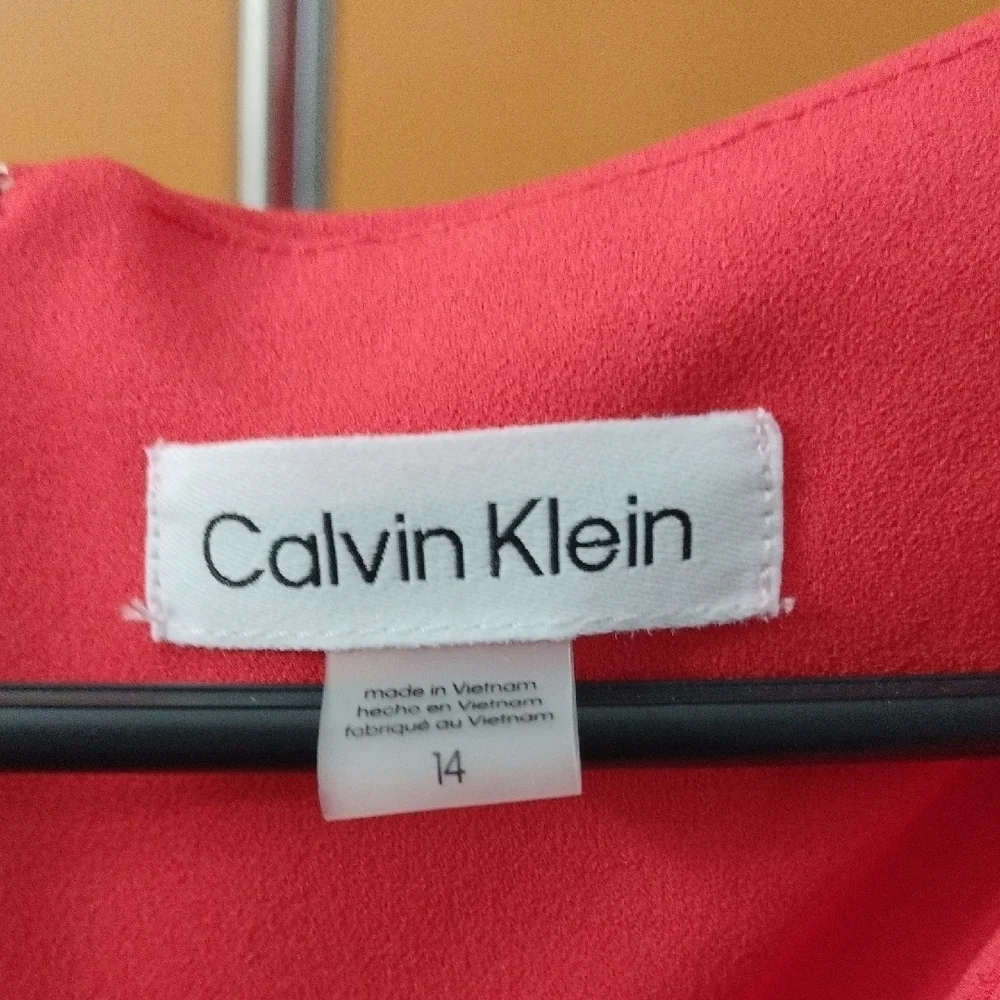 Calvin Klein Red Jumpsuit with Sleek Design Size 14